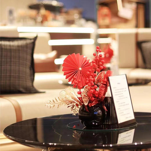 春节新春布置喜庆红色系玻璃缸圆桌花（不含运费） 商品图1