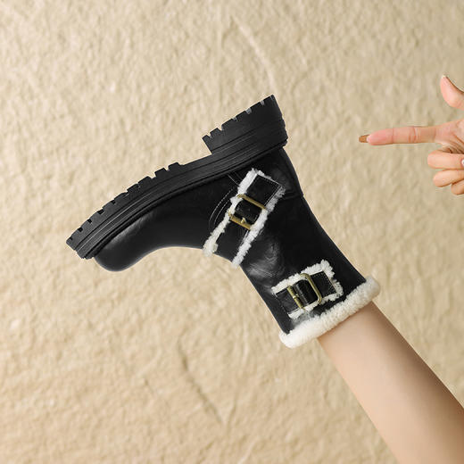 时尚个性，巨好看的皮面毛靴雪地靴MX-28535 商品图4