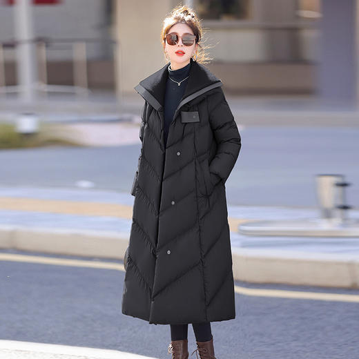 冬季新款，外套白鸭绒大翻领中长款羽绒服HR-MYLA8221 商品图7