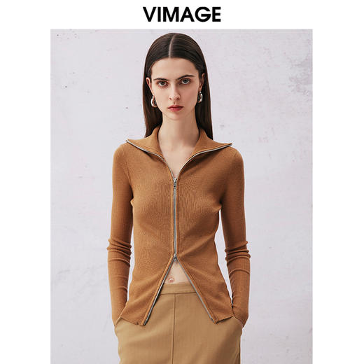 VIMAGE纬漫纪春季新款洋气修身针织衫上衣V2101707 商品图3