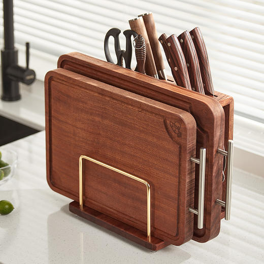 初心| 乌檀木大容量刀具菜板架刀架 商品图9