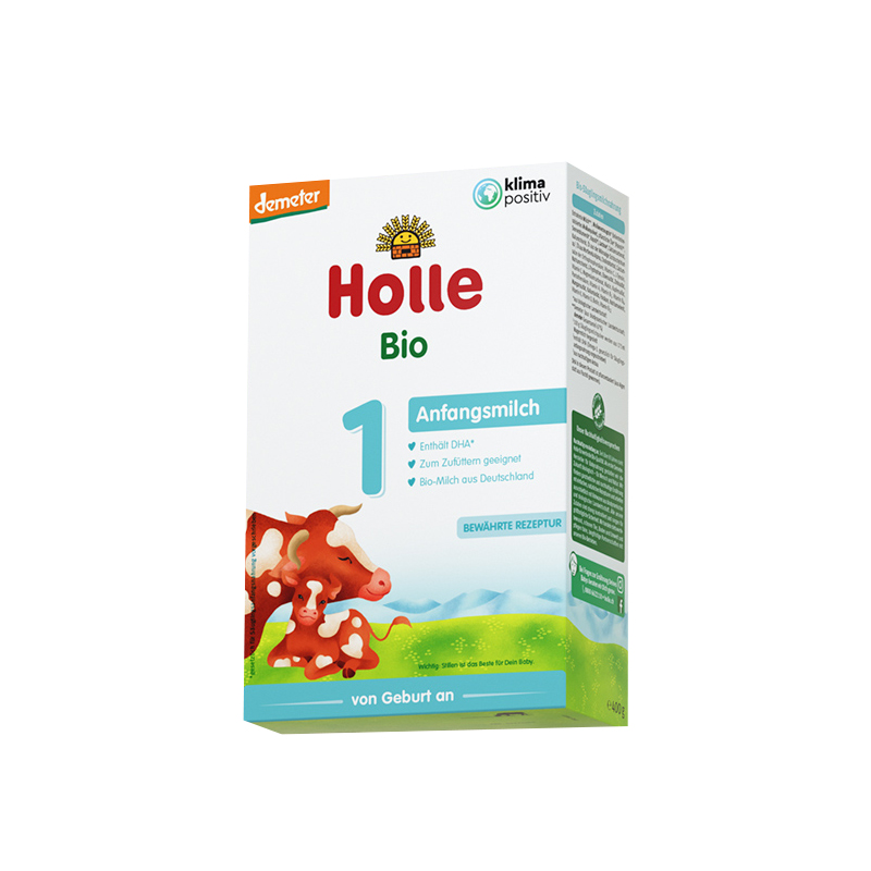 【跨境进口】1段奶粉 | Holle（泓乐）婴儿配方奶粉1段400g (0-6个月) 德国原装进口（跨境商品报关后不支持退货，介意慎拍）