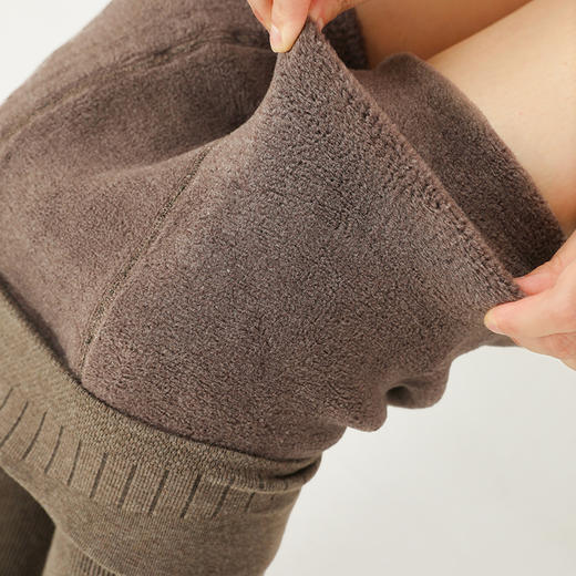 大码打底袜【加厚可穿200斤加大连裤袜】仿羊绒 咖色加绒打底裤 棉条纹  商品图2