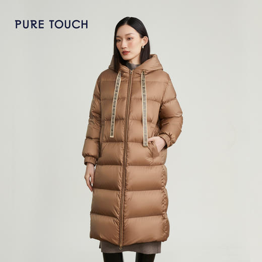 pure touch女士中长款羽绒服白鸭绒保暖时尚冬季流行外套防风新款 商品图1