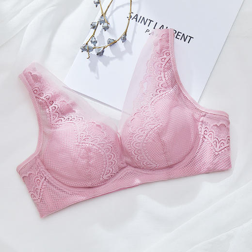 雅黛俪内衣女聚拢小胸秋冬蕾丝背心式双肩带防走光设计稳定不跑杯 商品图4