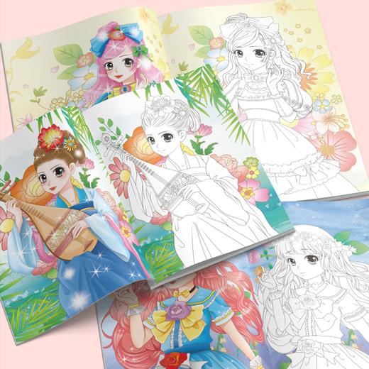 公主涂色换装秀儿童画画本幼儿园涂色书宝宝填色涂鸦绘画本图画册 商品图4