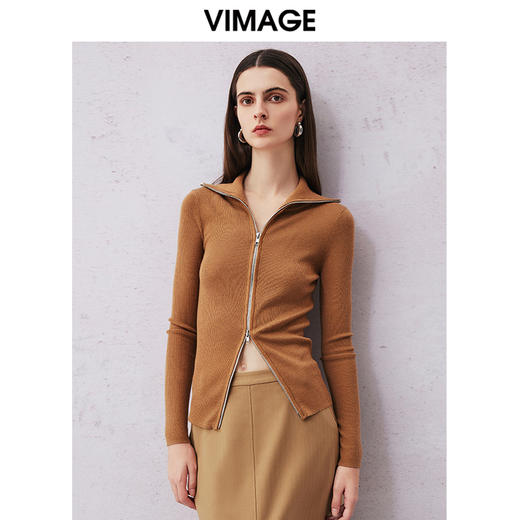 VIMAGE纬漫纪春季新款洋气修身针织衫上衣V2101707 商品图0