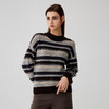 【半高领条纹撞色羊绒衫】羊绒世家秋冬新品女士100%山羊绒内搭保暖毛衣 商品缩略图1