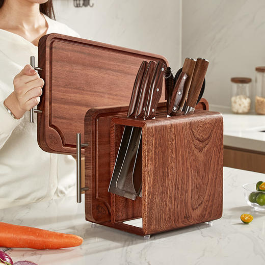 初心| 乌檀木大容量刀具菜板架刀架 商品图6