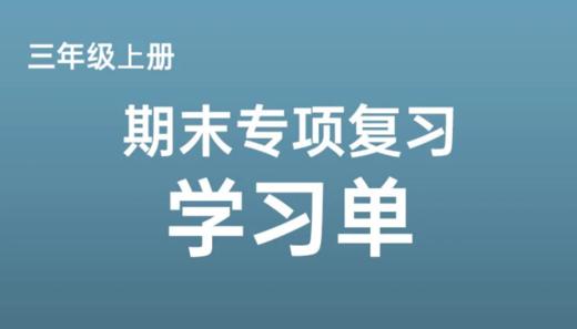 三上期末专项复习学习单 商品图0