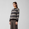 【半高领条纹撞色羊绒衫】羊绒世家秋冬新品女士100%山羊绒内搭保暖毛衣 商品缩略图2