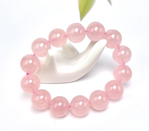 粉水晶单圈手串-西柚粉圆珠 商品图0