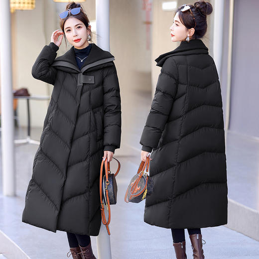 冬季新款，外套白鸭绒大翻领中长款羽绒服HR-MYLA8221 商品图0