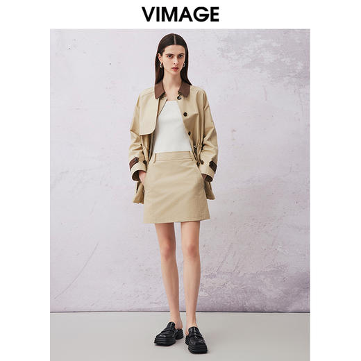 VIMAGE纬漫纪春季新款高腰时尚包臀短裙半身裙V2106704 商品图1