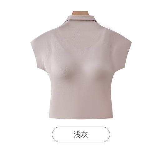 秋冬【短袖半高领保暖背心】免穿文胸 可外穿 时尚百搭 打底内衣女 商品图6