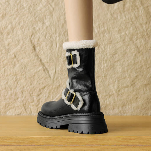 时尚个性，巨好看的皮面毛靴雪地靴MX-28535 商品图5