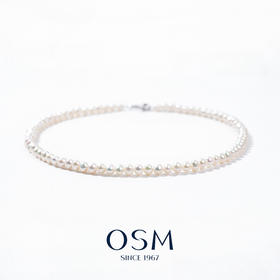 OSM欧诗漫环悦淡水无核5-6mm近圆925银淡水珍珠项链