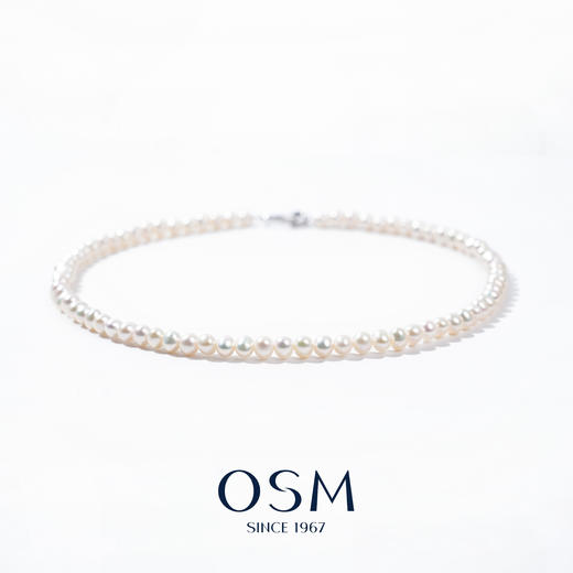 OSM欧诗漫环悦淡水无核5-6mm近圆925银淡水珍珠项链 商品图0