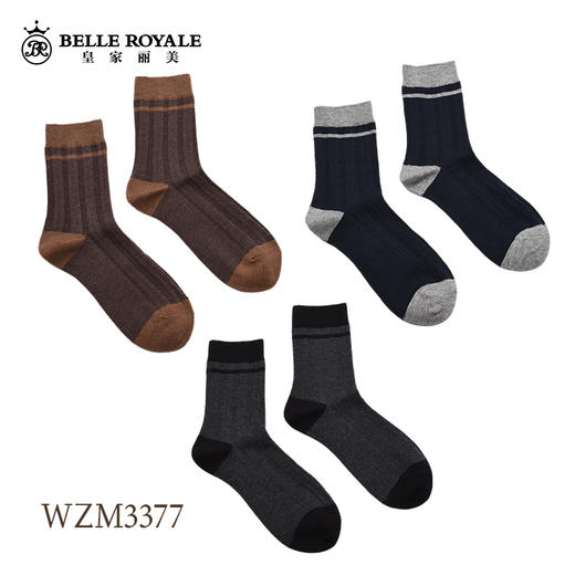【39元5双，数量拍5】美拉德秋冬羊毛袜子男女款中筒袜休闲棉袜WZM3396/WZM3377 商品图6