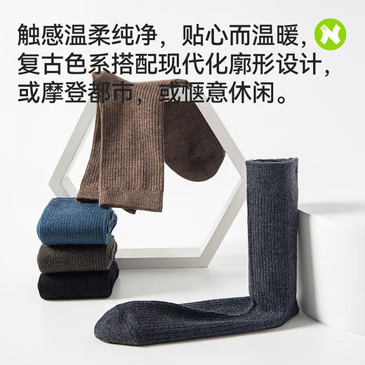【耐尔】双针丝光羊毛男袜 商品图2