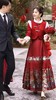 AHM-9682新中式敬酒服旗袍加绒上衣新娘订婚礼服裙高级感冬季红色婚服 商品缩略图2