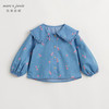 马克珍妮女童花边娃娃领满印牛仔衬衫儿童纯棉衬衣春装新款240112 商品缩略图1