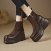 【预售5天】高帮鞋女秋冬新款厚底内增高女鞋短靴松糕底马丁靴单鞋潮MQE&G82-5 商品缩略图3