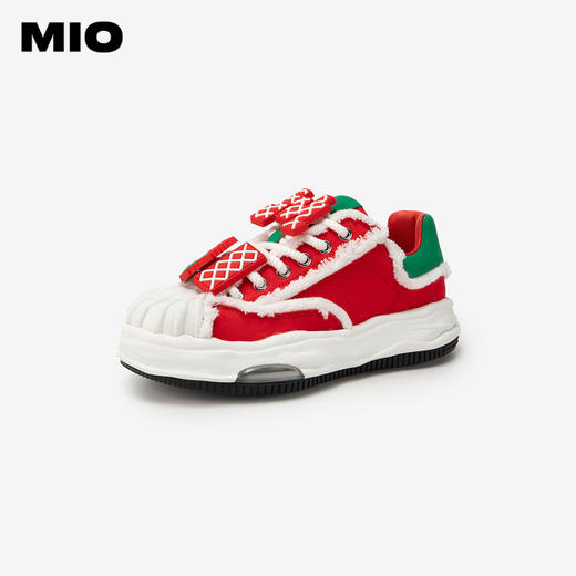 MIO米奥春季拼色中跟休闲板鞋贝壳圆头显瘦圣诞饼干鞋女鞋M241529330 商品图1