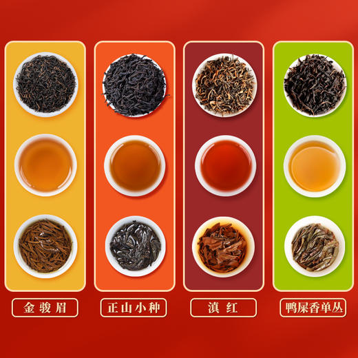 【茶中瑰宝！四大茗茶礼盒套装】舌尖盛宴，征服了无数茶客的味蕾！滇红金骏眉红茶茶叶送礼品凤凰单枞鸭屎香伴手礼， 商品图2
