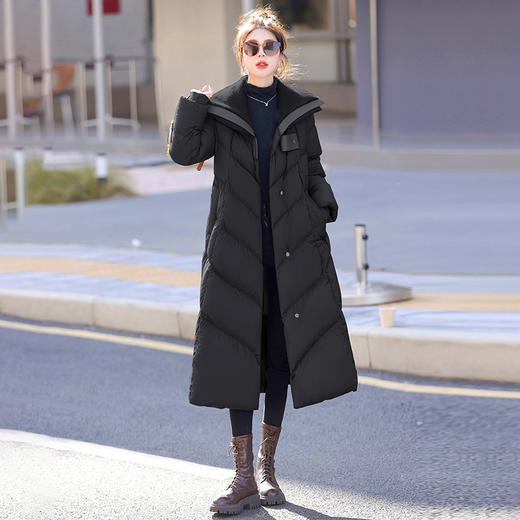 冬季新款，外套白鸭绒大翻领中长款羽绒服HR-MYLA8221 商品图9