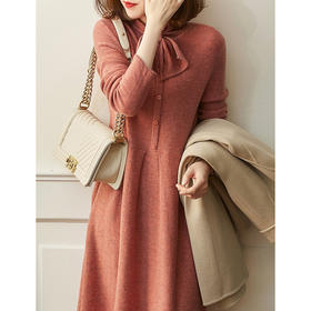 雀说 秋冬新款连衣裙高级感裙子法式复古温柔风优雅针织裙3ZF-121108