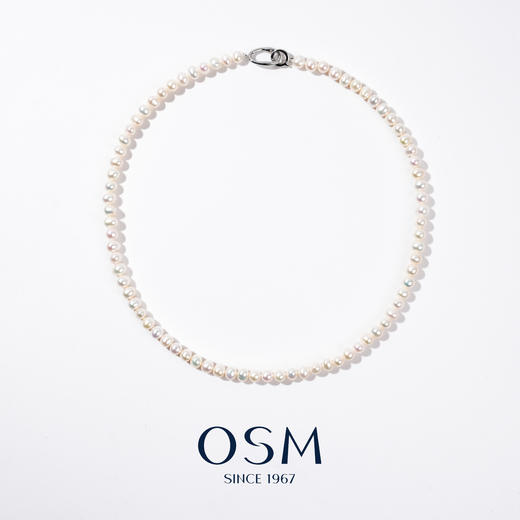 OSM欧诗漫环悦淡水无核5-6mm近圆925银淡水珍珠项链 商品图1