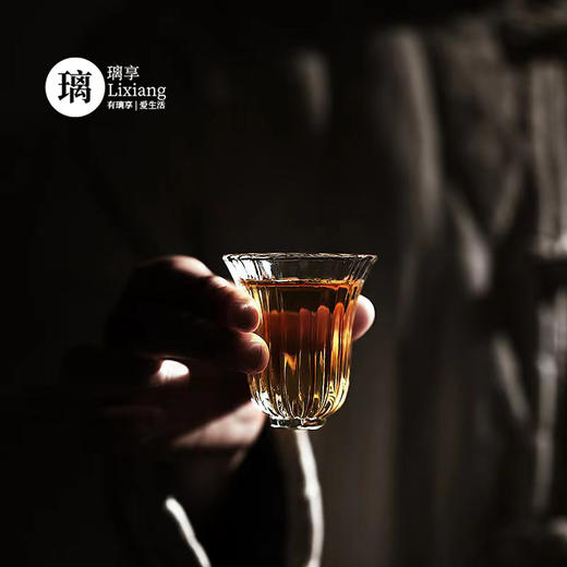 暗香疏影/玲珑杯 高款条纹品杯玻璃茶具品茗杯单杯小杯子主人杯迷你小号花瓣功夫茶茶杯 商品图1