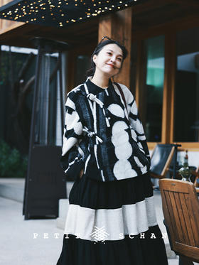 冬夜月影 意大利进口绵羊毛混纺新中式盘扣外套