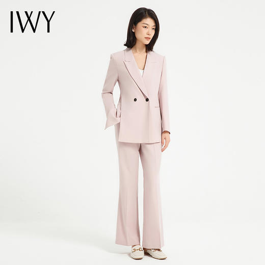 IWY/时尚粉色西装套装女气质韩版休闲职业装上镜主持人正装美容师工装C13520+P33520 商品图3
