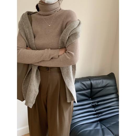 秋冬【十色堆堆领羊绒打底衫】保暖纯色 高领百搭 修身显瘦 针织打底衫女 商品图8