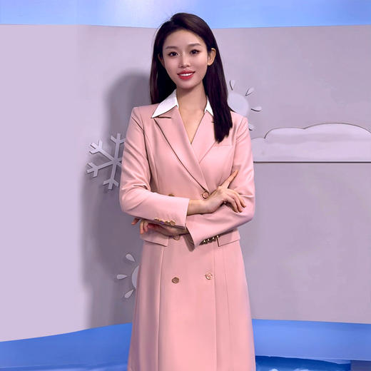IWY/粉色演讲比赛服装女商务西装裙高级设计感主持人正装连衣裙Q13103-P 商品图3