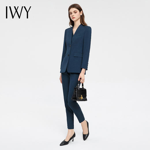 IWY/高级感藏青色西装马甲三件套职业装珠宝店工作服正式场合商务正装CM13322+P12222 商品图5