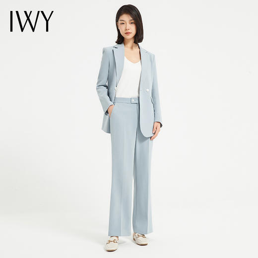 IWY/气质上镜蓝色主持人西装套装女休闲韩版美容院工作服高端职业正装C13519+P33519 商品图5
