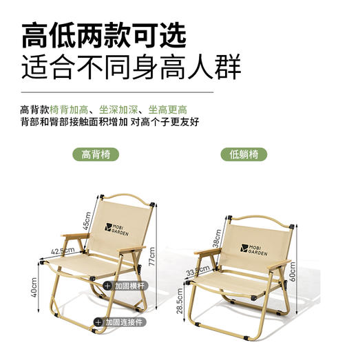 Mobi Garden/折叠椅 户外露营便携克米特椅折叠靠背椅山川 商品图11