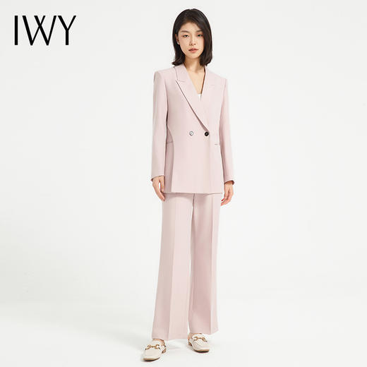 IWY/时尚粉色西装套装女气质韩版休闲职业装上镜主持人正装美容师工装C13520+P33520 商品图1