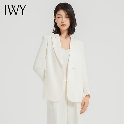 IWY/白色西装套装女秋冬商务高端职业装气质播音主持人艺考正装工作服C13515+P13515 商品图5