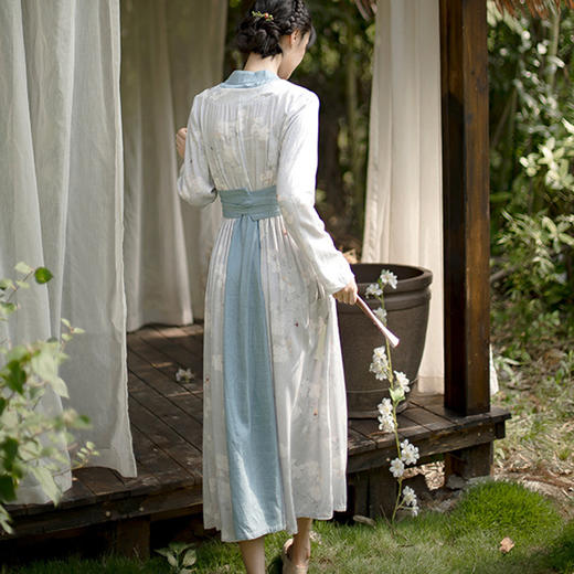 裁缝学苑AX153 新款汉元素复古中国风假两件交领改良汉服纸样连衣裙秋 商品图2