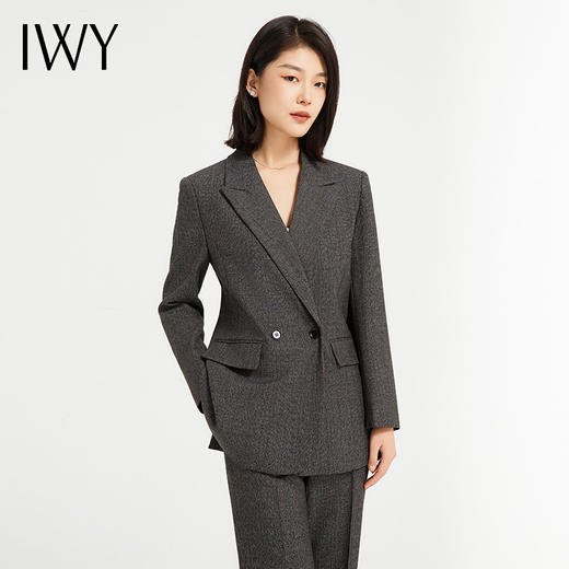 IWY/灰色休闲职业西装套装女气质秋冬工作服酒店经理高端商务西服正装C13517+P33517 商品图2