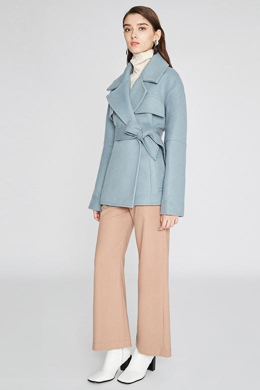 Ingrid Sune 蓝灰色束腰短款大衣 13723 商品图3