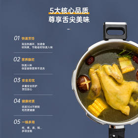 TOWER 静厨不锈钢压力锅4.5L T820004S
