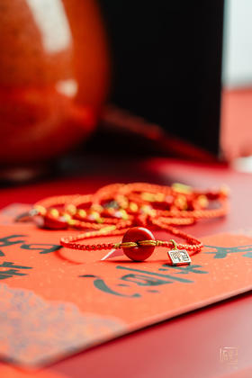 朱砂平安扣龙绳手链