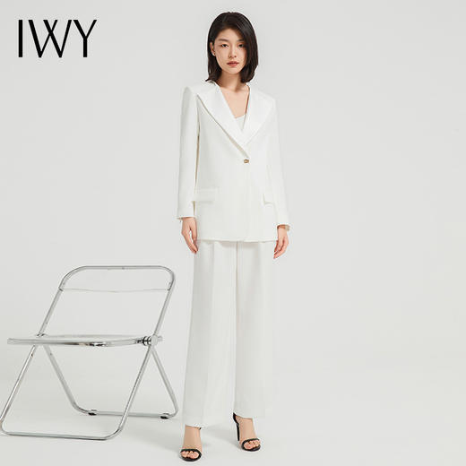 IWY/高端职业西装套装女气质干练韩版白色西服正装美容院工作服C13518+P33518 商品图3