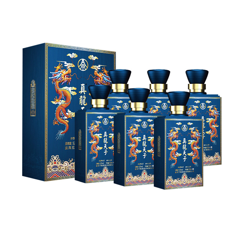 真龙天子龙年贺岁典藏酒浓香型白酒高端礼盒500ml*6瓶整箱