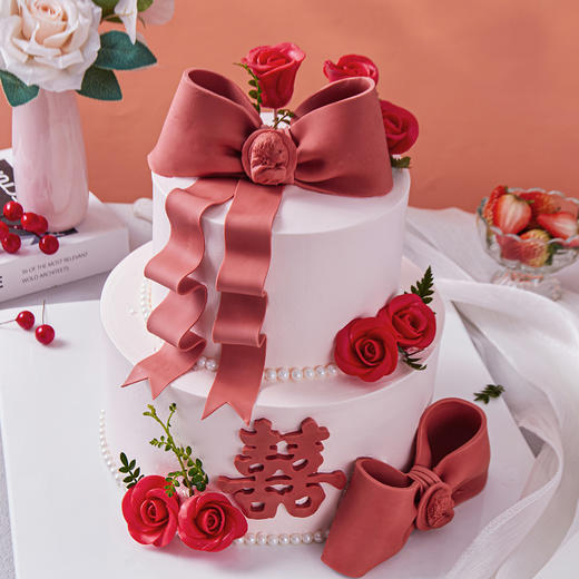 【以爱之名】新婚快乐结婚订婚双层蛋糕（请提前2天下单） 商品图1